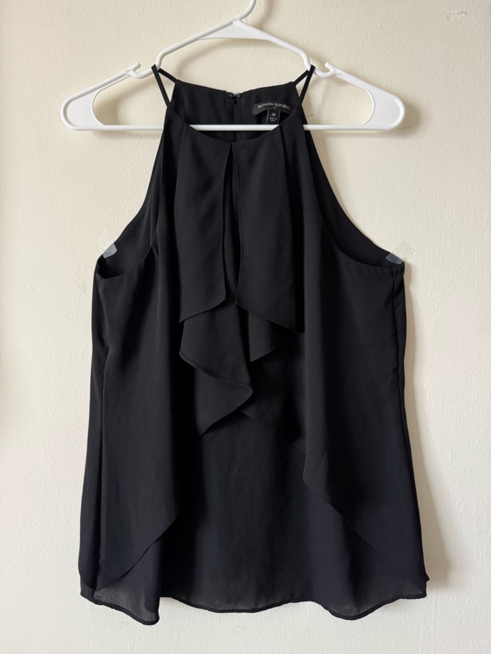 Banana Republic Black Halter Chiffon Top